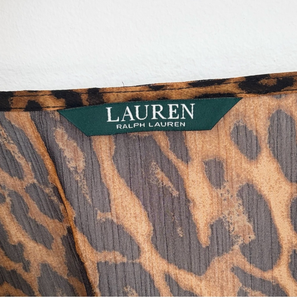 Ralph Lauren Leopard Print Swim Cover Up - Belted - Size L - Picture 5 of 5